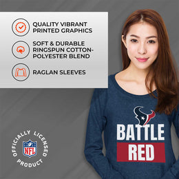 Houston Texans NFL Womens Team Slogan Crew Neck - Navy