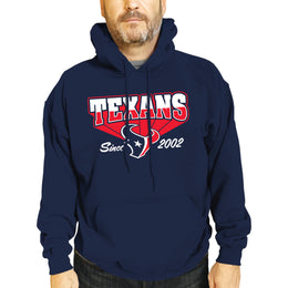 Houston Texans NFL Adult Unisex Vintage Block Ultra Soft Fleece Hooded Sweatshirt - Navy