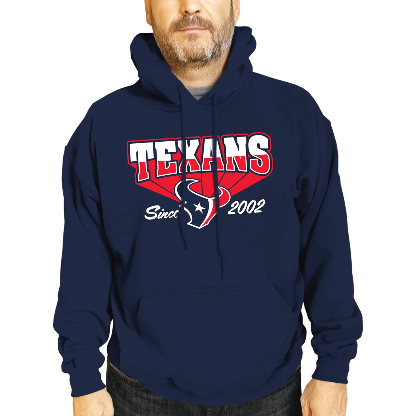 Houston Texans NFL Adult Unisex Vintage Block Ultra Soft Fleece Hooded Sweatshirt - Navy