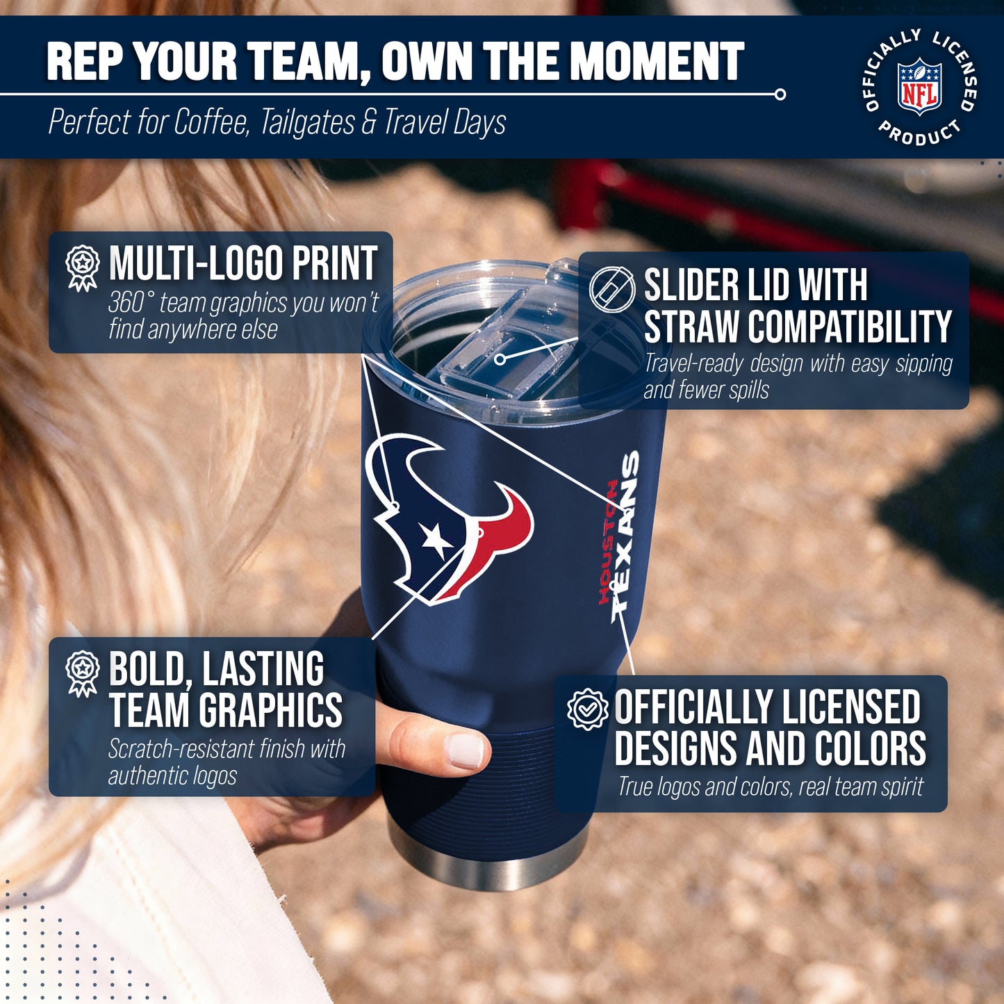 Houston Texans NFL 30oz Gameday Stainless Steel Tumbler - Navy