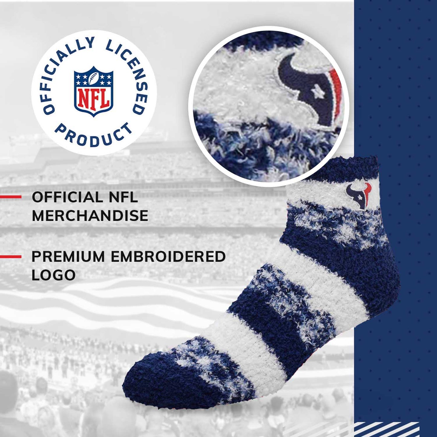 Houston Texans NFL Cozy Soft Slipper Socks - Navy