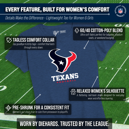 Houston Texans Women's NFL Ultimate Fan Logo Short Sleeve T-Shirt - Navy