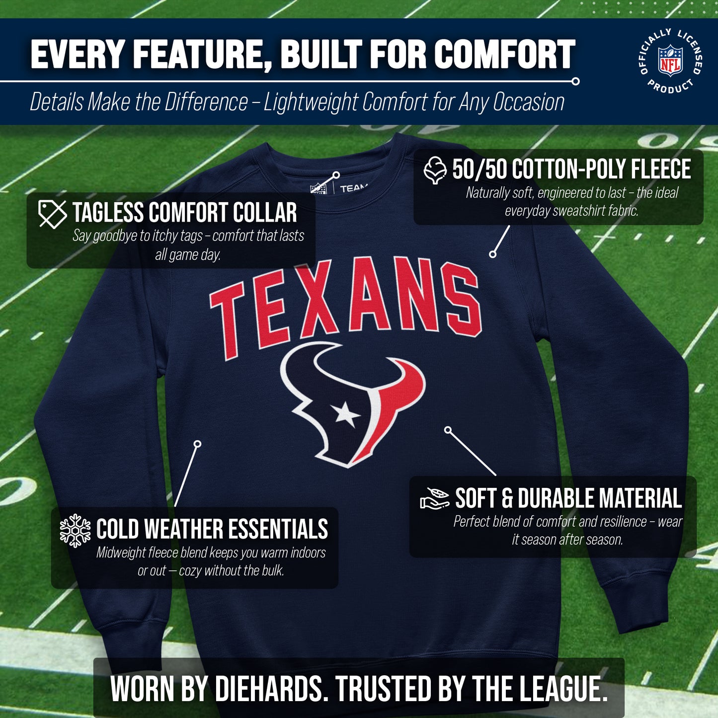 Houston Texans NFL Home Team Crew - Navy