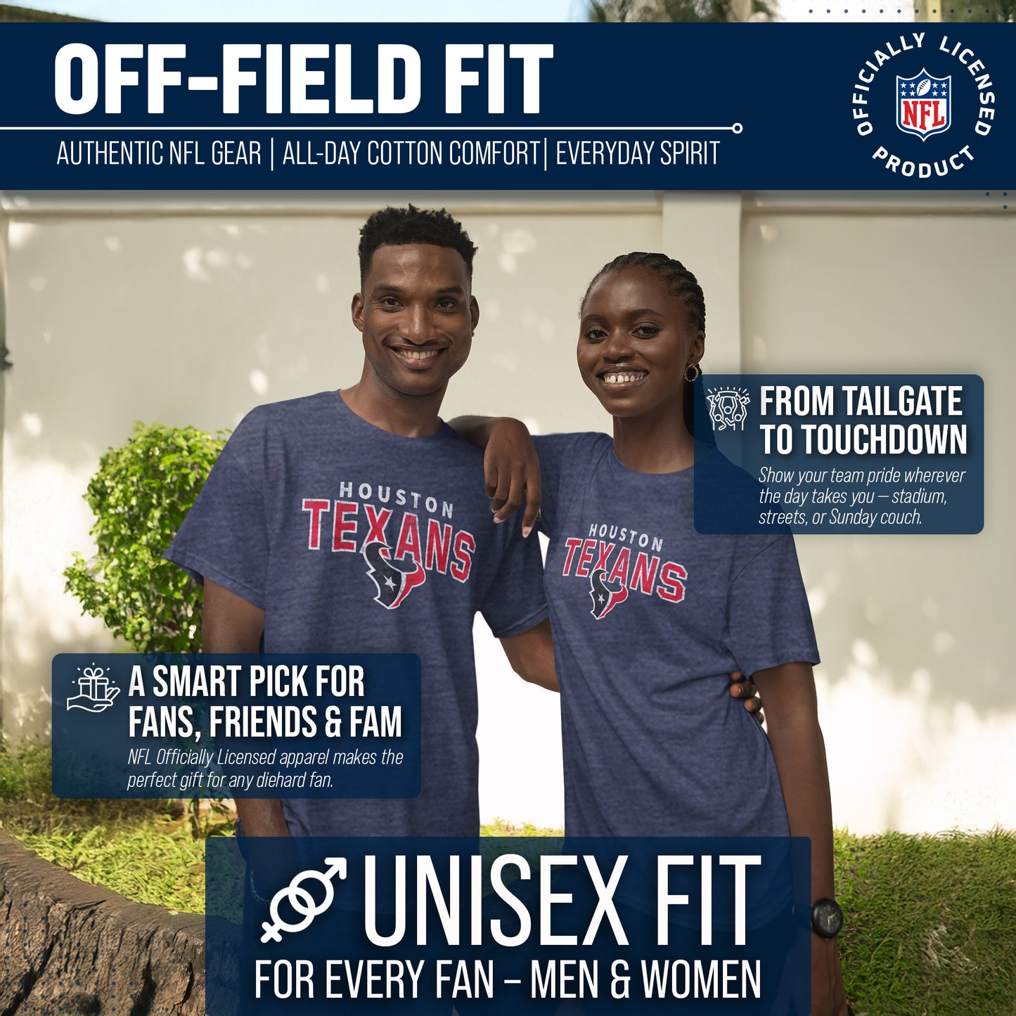 Houston Texans NFL Starting Fresh Short Sleeve Heather T-Shirt - Navy