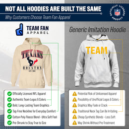 Houston Texans Ladies NFL Starstruck Fleece Pullover Hooded Sweatshirt - Cream