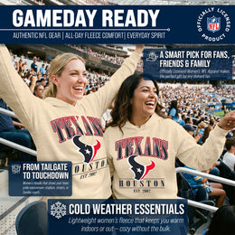 Houston Texans Ladies NFL Starstruck Fleece Pullover Hooded Sweatshirt - Cream