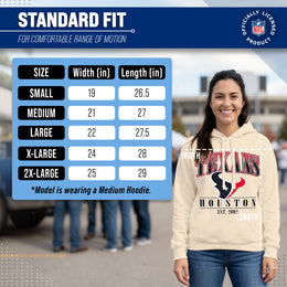 Houston Texans Ladies NFL Starstruck Fleece Pullover Hooded Sweatshirt - Cream