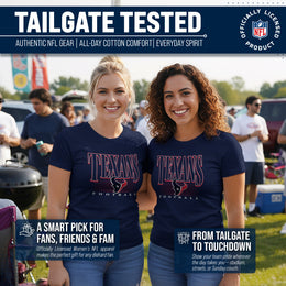 Houston Texans NFL Womens Overtime Blueprint Tag-Less T-Shirt - Navy