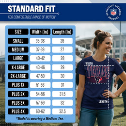 Houston Texans NFL Womens Overtime Blueprint Tag-Less T-Shirt - Navy