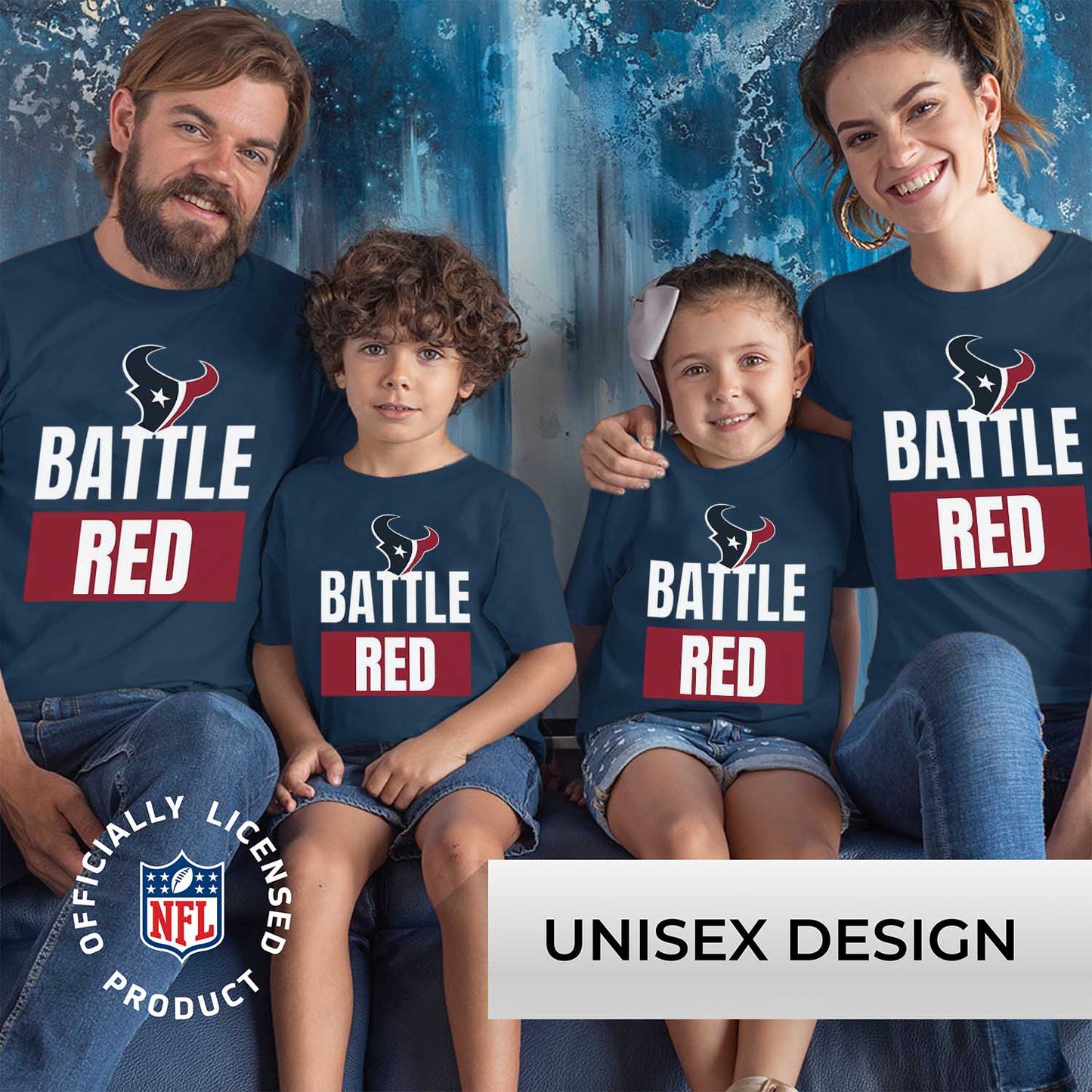 Houston Texans NFL Youth Team Slogan Short Sleeve Lightweight T Shirt - Navy