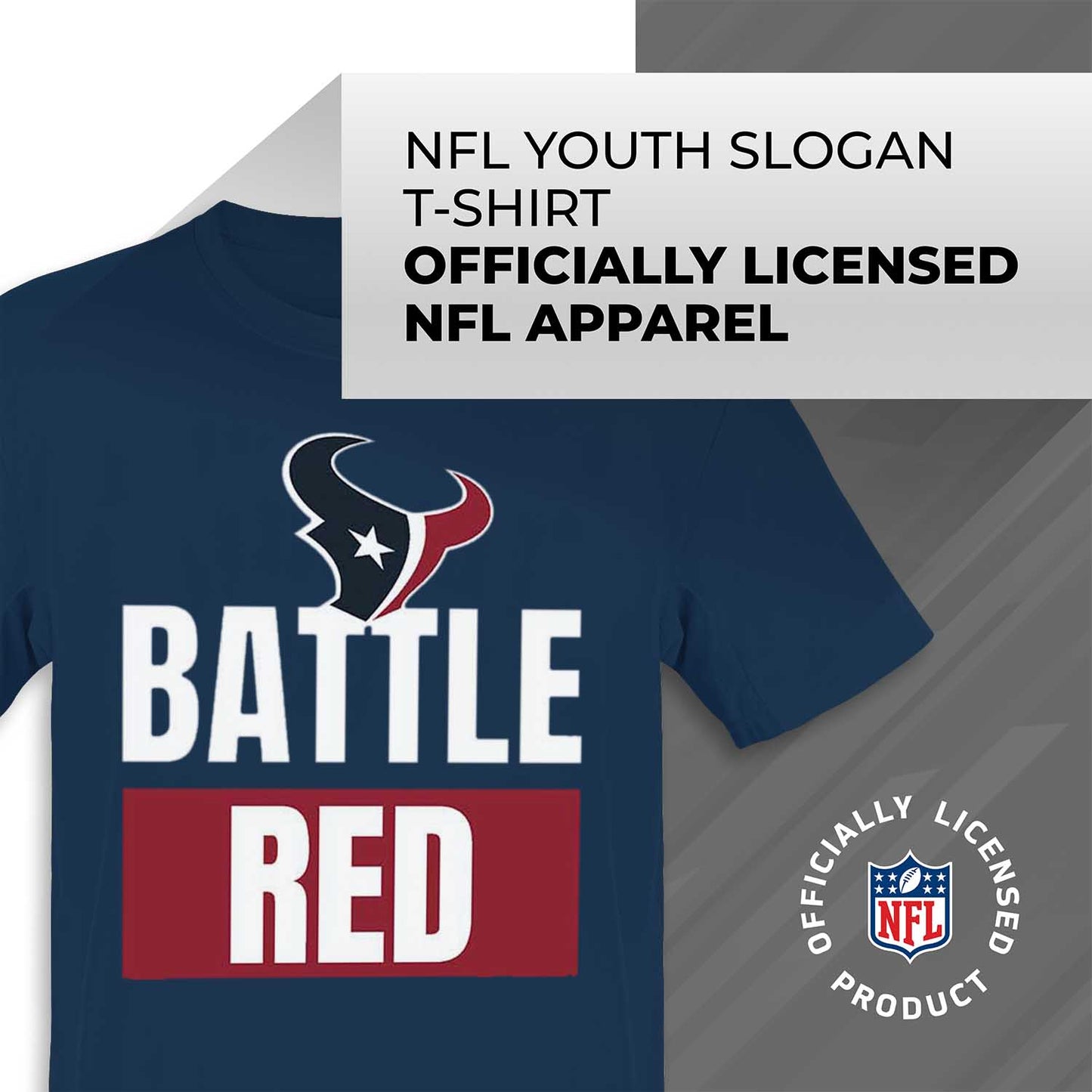 Houston Texans NFL Youth Team Slogan Short Sleeve Lightweight T Shirt - Navy