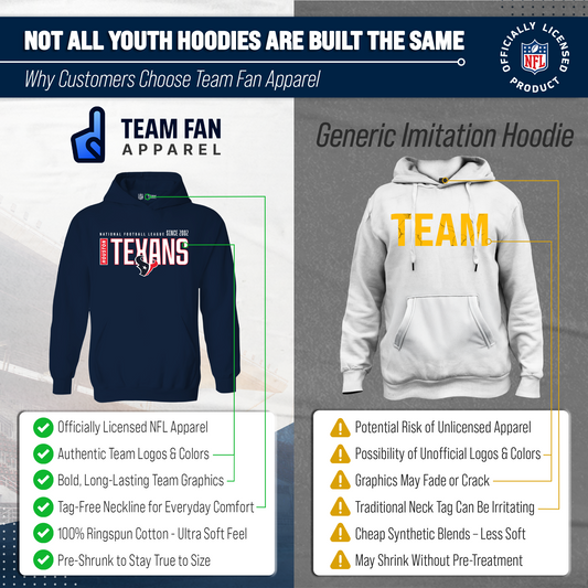 Houston Texans NFL Youth Modern Endzone Football Fleece Hooded Sweatshirt - Navy