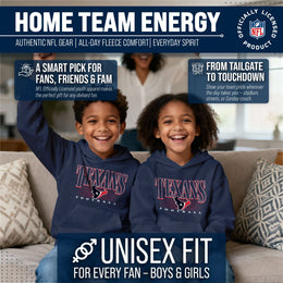 Houston Texans NFL Youth Overtime Blueprint Football Fleece Hooded Sweatshirt - Navy