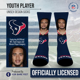 Houston Texans NFL Youth Roster Player Crew Socks - Navy