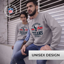 Houston Texans NFL Adult Property Of Crewneck Fleece Sweatshirt - Sport Gray