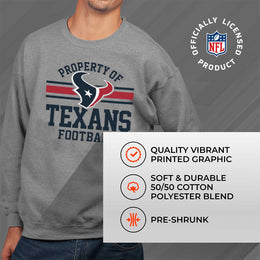 Houston Texans NFL Adult Property Of Crewneck Fleece Sweatshirt - Sport Gray