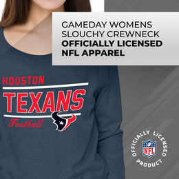 Houston Texans NFL Womens Crew Neck Light Weight - Navy