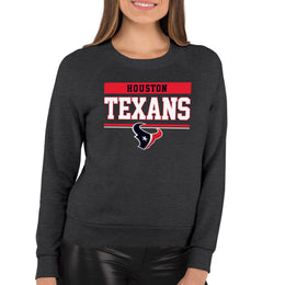 Houston Texans NFL Womens Charcoal Crew Neck Football Apparel - Charcoal