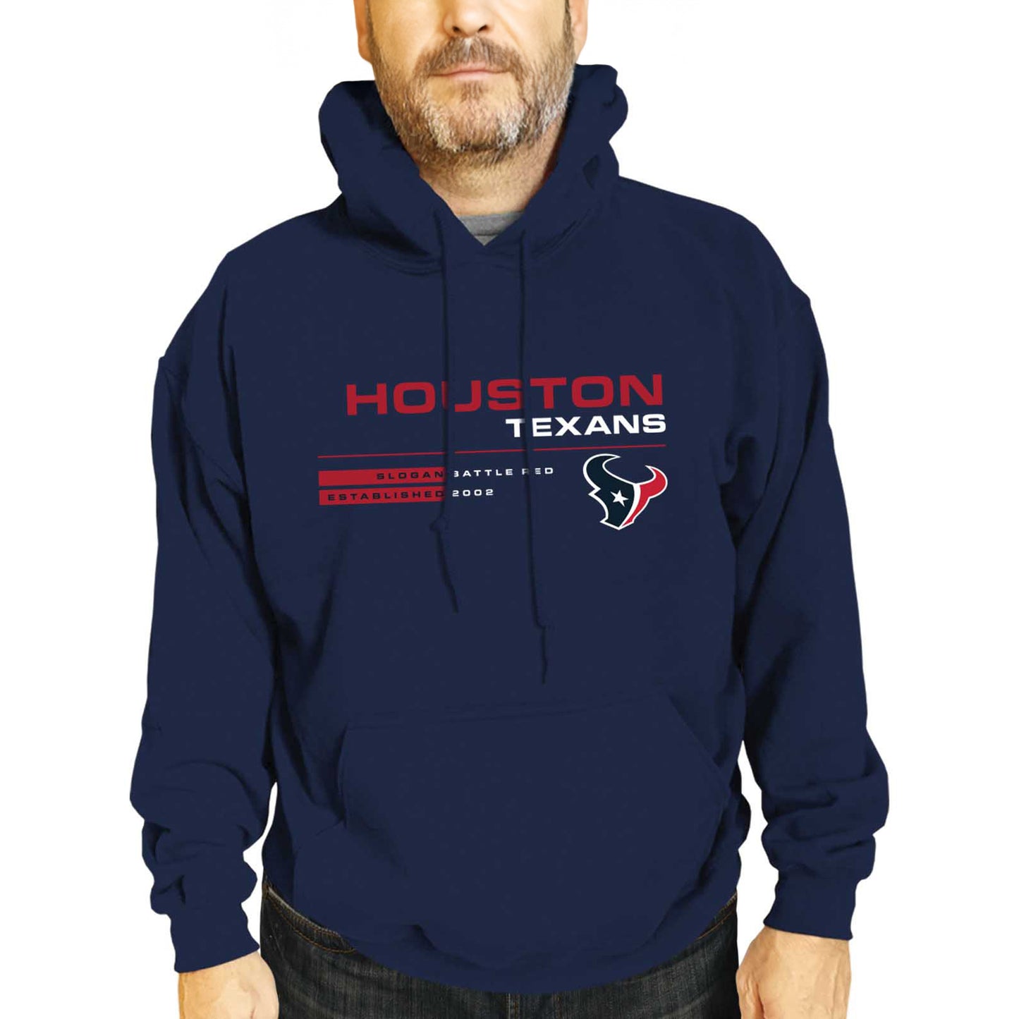 Houston Texans Adult NFL Speed Stat Sheet Fleece Hooded Sweatshirt - Navy