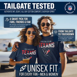 Houston Texans Adult NFL Diagonal Fade Color Block T-Shirt - Navy