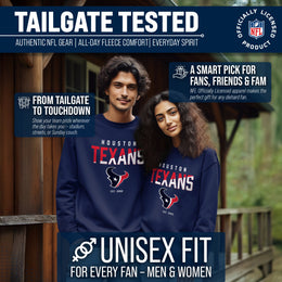 Houston Texans Adult NFL Diagonal Fade Color Block Crewneck Sweatshirt - Navy