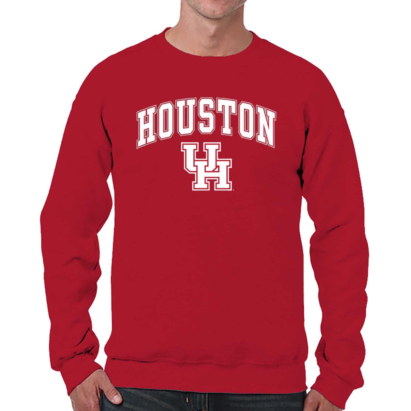 Houston Cougars Adult Arch & Logo Soft Style Gameday Crewneck Sweatshirt - Red
