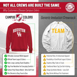 Houston Cougars Adult Arch & Logo Soft Style Gameday Crewneck Sweatshirt - Red