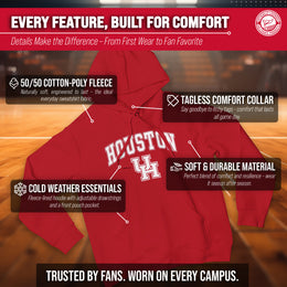 Houston Cougars Adult Arch & Logo Soft Style Gameday Hooded Sweatshirt - Red