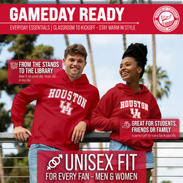 Houston Cougars Adult Arch & Logo Soft Style Gameday Hooded Sweatshirt - Red
