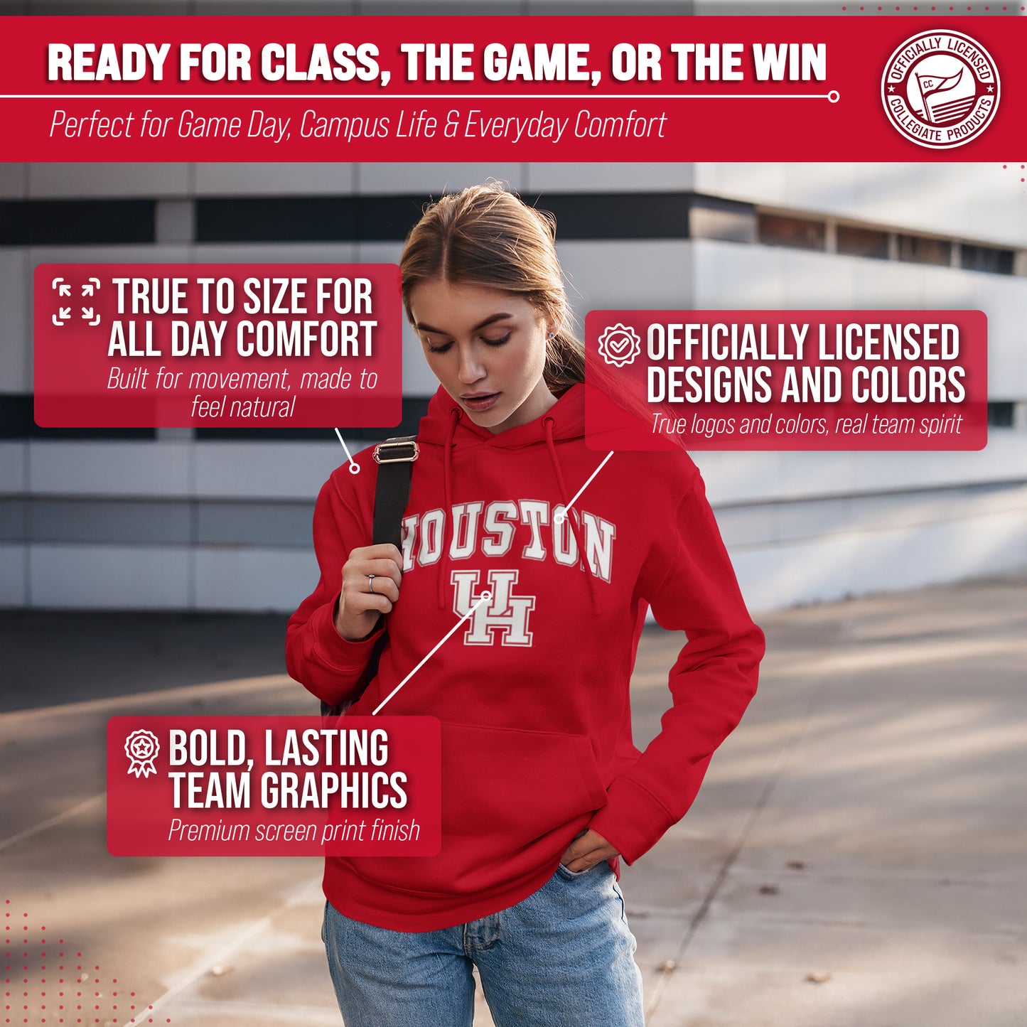 Houston Cougars Adult Arch & Logo Soft Style Gameday Hooded Sweatshirt - Red