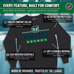 Hartford Whalers NHL Charcoal True Fan Crewneck Sweatshirt - Charcoal