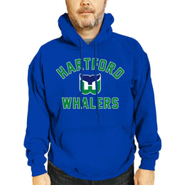 Hartford Whalers Adult NHL Primary Logo Hooded Sweatshirt - Royal
