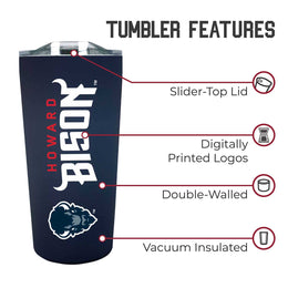 Howard University NCAA Stainless Steel Tumbler perfect for Gameday - Navy