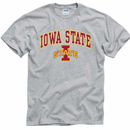 Iowa State Cyclones  Arch and Logo Short Sleeve T-shirt - Gray