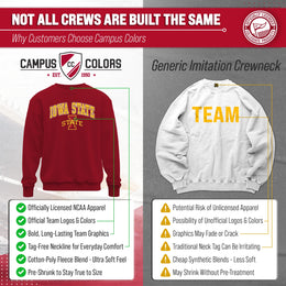 Iowa State Cyclones Campus Colors Adult Arch & Logo Soft Style Gameday Crewneck Sweatshirt  - Cardinal