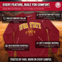 Iowa State Cyclones Campus Colors Adult Arch & Logo Soft Style Gameday Crewneck Sweatshirt  - Cardinal
