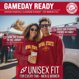 Iowa State Cyclones Campus Colors Adult Arch & Logo Soft Style Gameday Crewneck Sweatshirt  - Cardinal