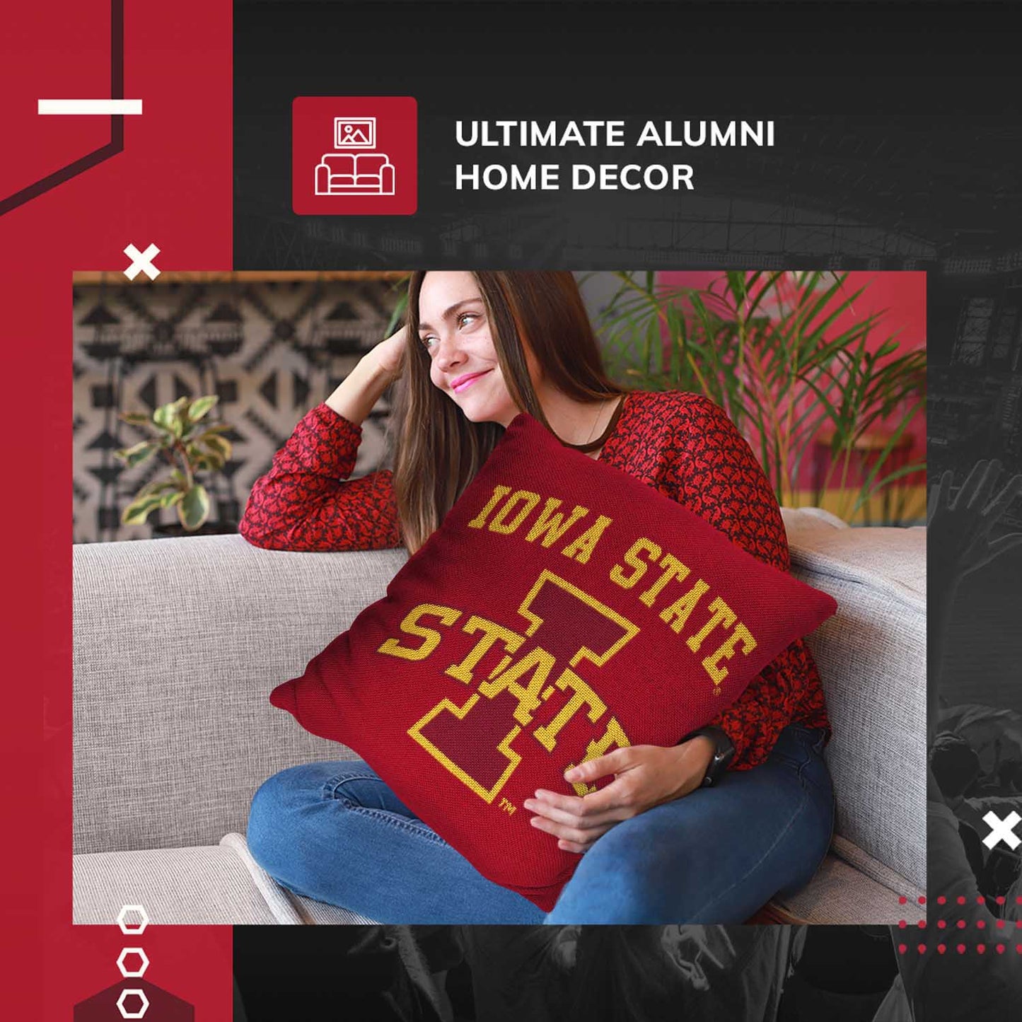 Iowa State Cyclones NCAA Decorative Pillow - Red