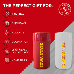 Iowa State Cyclones College and University 2-Pack Shot Glasses - Team Color