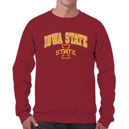 Iowa State Cyclones Campus Colors Adult Arch & Logo Soft Style Gameday Crewneck Sweatshirt  - Cardinal