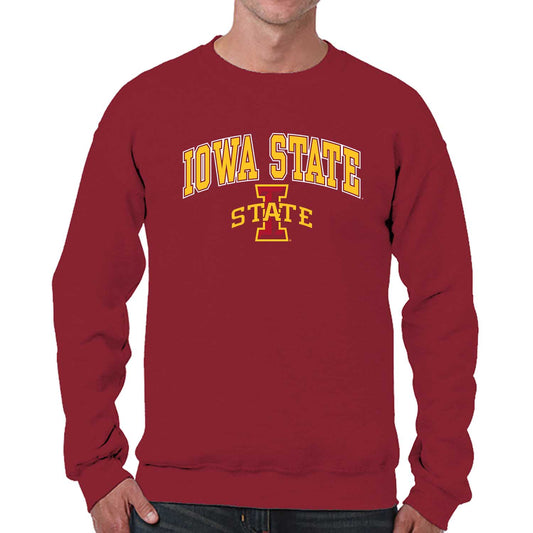 Iowa State Cyclones Campus Colors Adult Arch & Logo Soft Style Gameday Crewneck Sweatshirt  - Cardinal