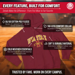 Iowa State Cyclones Campus Colors Adult Arch & Logo Soft Style Gameday Hooded Sweatshirt  - Cardinal