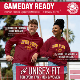 Iowa State Cyclones Campus Colors Adult Arch & Logo Soft Style Gameday Hooded Sweatshirt  - Cardinal