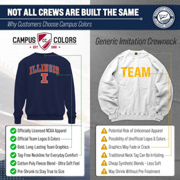 Illinois Fighting Illini Adult Arch & Logo Soft Style Gameday Crewneck Sweatshirt - Navy
