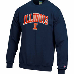 Illinois Fighting Illini Adult Tackle Twill Crewneck - Navy