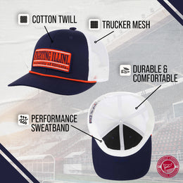 Illinois Fighting Illini NCAA Adult Elite Everyday Adjustable Mesh Trucker Hat - Navy