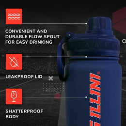Illinois Fighting Illini NCAA Stainless Steel Water Bottle - Navy