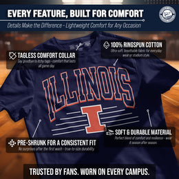 Illinois Fighting Illini NCAA Adult Unisex Overtime Classics T-Shirt - Navy