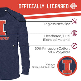Illinois Fighting Illini NCAA MVP Adult Long-Sleeve Shirt - Navy