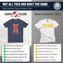 Illinois Fighting Illini Adult MVP Heathered Cotton Blend T-Shirt - Navy